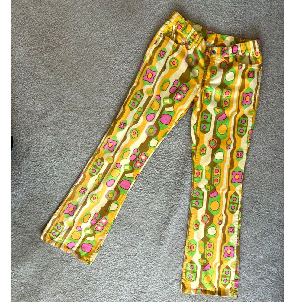 Loudmouth Golf Multicolor Retro Groovy Print Low Rise Golf Pants - Sock It to Me